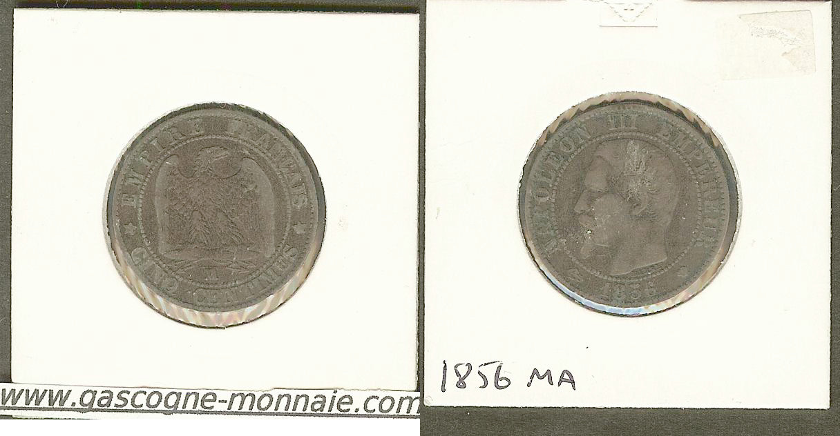 5 centimes Napoléon III 1856MA VF